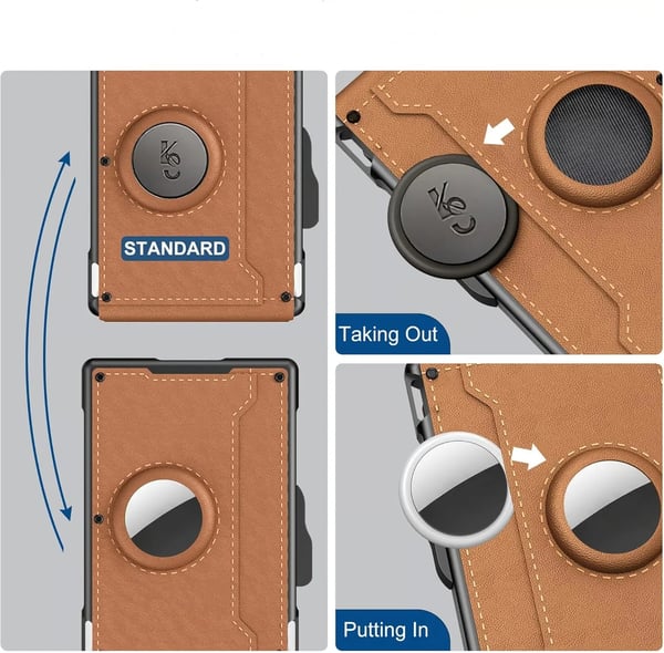 🔥🔥Wallet for Men - With Pop Up Aluminum Case Money Clip Slim Leather Slots Credit Card Holder RFID Blocking Bifold Minimalist Wallet