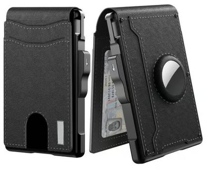 🔥🔥Wallet for Men - With Pop Up Aluminum Case Money Clip Slim Leather Slots Credit Card Holder RFID Blocking Bifold Minimalist Wallet